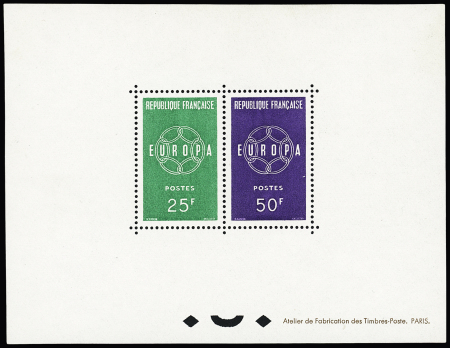 N°1218 à 1219 Europa, neuf **, TTB, RR, tirage 20