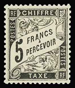 N° 24 5F noir, beau centrage, très frais, SUP. Signé