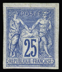 N° 35 25c bleu, quasi **, trace invisible, TTB, R.