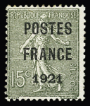 N° 34 15c vert-olive, TB, R. Signé Calves, cert.