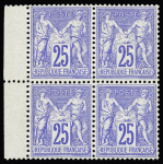 N° 78 25c bleu Type I en bloc de 4 bdf, très bien