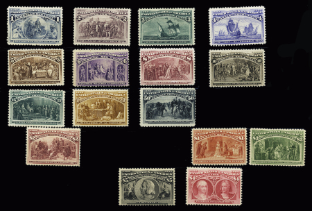 The complete Columbus set of 16 values, mint, very