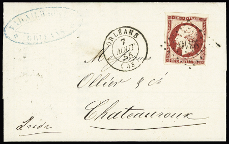 N° 17a 80c carmin, OBL PC 2340 + T15 "Orléans (43)"