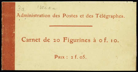 N°135-C 1a. Variété semeuse blanche. TB