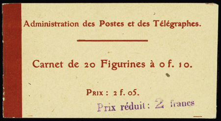 N° 135-C 2, surcharge violette "Prix réduit 2 francs".