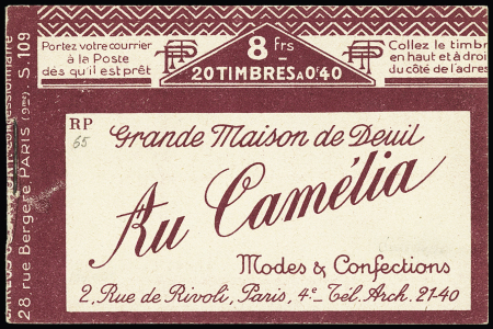 Lot de 4 carnets 40c semeuse vermillon n°194-C 6 (S107