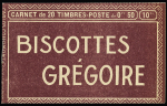 Lot de 6 carnets : n°257-C 5 (S165 SP Biscottes Grégoire)