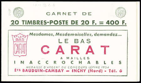 N° 1011-BC 8, 20F. Muller bleu. RR. et TB.