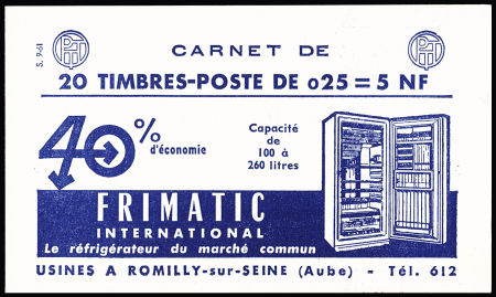 Série complète de 22 carnets 25c Marianne de Decaris