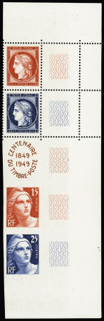 N° 833A Bande Centenaire du Timbre, variété dentelure