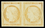N° 5k 40c orange, Réimpression avec paire de la variété