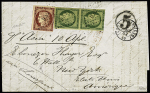 N° 2+ 6 15c vert-jaune sur verdâtre (rare tirage)