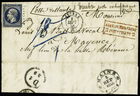 N° 14 sur lettre de Seurre (Côte d'Or) pour Mayence