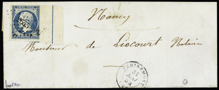 N° 15b 25c bleu avec filet d'encadrement sur lettre