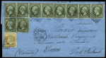 N° 19+28 1c vert-olive (x10 dont un avec variété