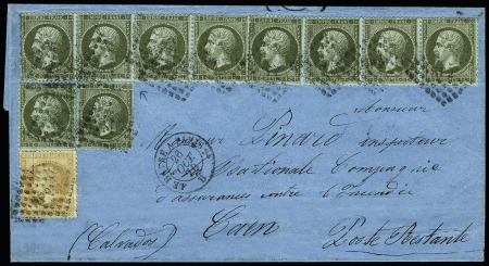 N° 19+28 1c vert-olive (x10 dont un avec variété