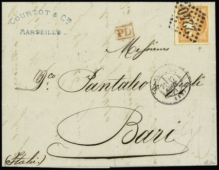 n° 48l 40c variété 4 large sur lettre de Marseille