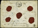 N° 57 obl. rouleau de gros points sur lettre chargée