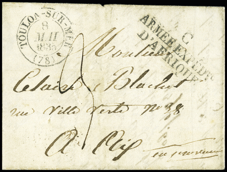 Lettre de Bougie (28 avril 1835) pour Aix avec MP 