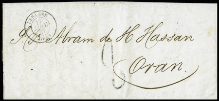Lettre en hébreu pour Oran avec rare CAD d'entrée