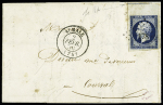 N° 14i 20c bleu avec filet d'encadrement sur le bdf