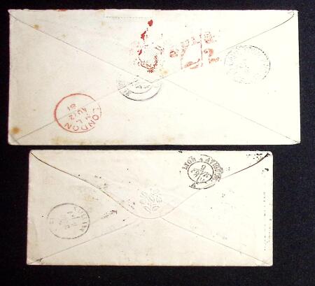1869-81, Three covers to the same address in Saillans