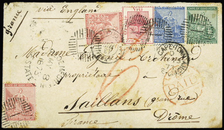 1869-81, Three covers to the same address in Saillans