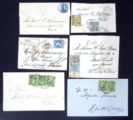 1852-1943, Lot of 14 covers and cards with mostly classics