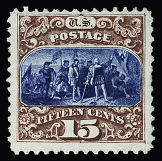 1869 Landing of Columbus: the three types being: type