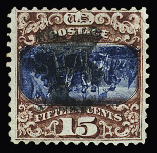 1869 Landing of Columbus 15c brown and blue, type II,