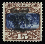 1869 Landing of Columbus 15c brown and blue, type II,