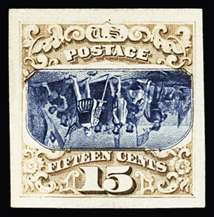 1875 Landing of Columbus 15c brown and blue, type III,
