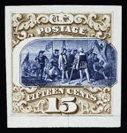1875 Landing of Columbus 15c brown and blue, type III,