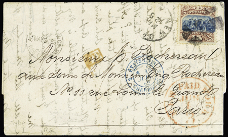 1869 Landing of Columbus 15c brown and blue, type I,