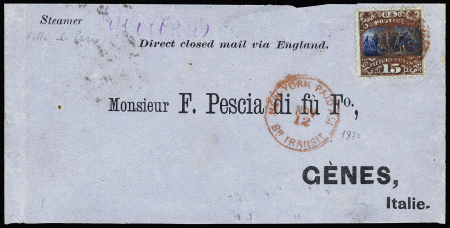 1869 Landing of Columbus 15c brown and blue, type II,