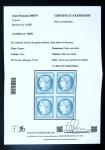 N° 8b 20c bleu sur azuré dit Astruc, bloc de 4, paire