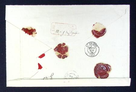 N° 56 + 57 en paire sur lettre chargée de Dinard