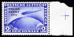 1931 Zeppelins "Polar Fahrt", never hinged marginal