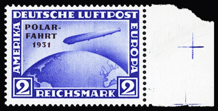 1931 Zeppelins "Polar Fahrt", never hinged marginal