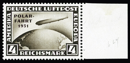1931 Zeppelins "Polar Fahrt", never hinged marginal