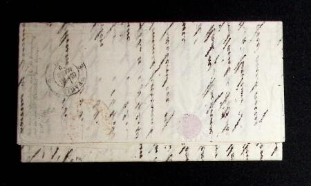 1869 6c Blue and pair of 2c brown tied cork cancels