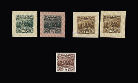 1869 Landing of Columbus 15c, type I, four die proofs