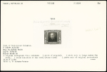 1936 Columbus 25c Black, die proof on India paper stuck