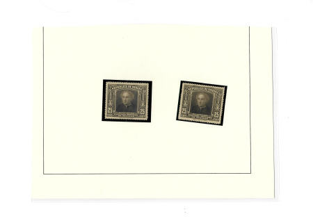 1936 Columbus 25c Black, die proof on India paper stuck