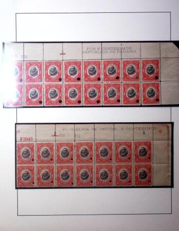 1909-17 1c de Balboa and 2c de Cordoba, in various