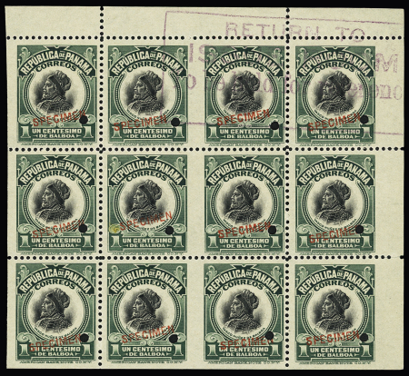 1909-17 1c de Balboa and 2c de Cordoba, in various
