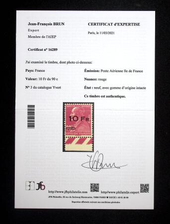 N° 3 10F sur 90c Berthelot, bdf, bon centrage, très