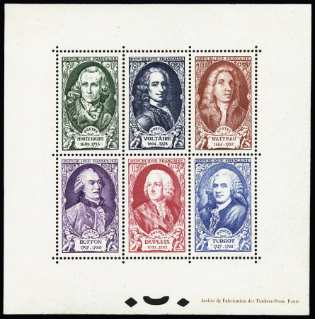 N°  853 à 858, Série Turgot, RR, tirage 15