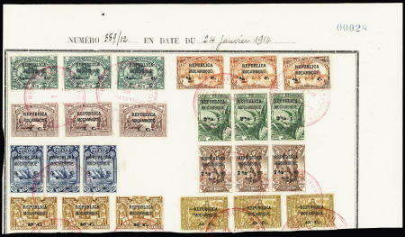 1913 Overprinted sets from Acores, Macao and Timor,