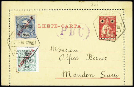 1916-36, Four items addressed to Switzerland including